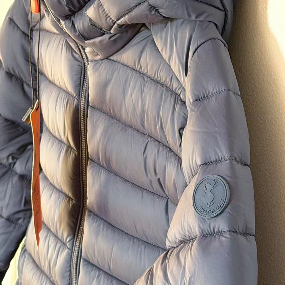 SAVE THE DUCK  Carol Water Repellent Long Puffer Coat Womens Size 3/M-L - Picture 2 of 4